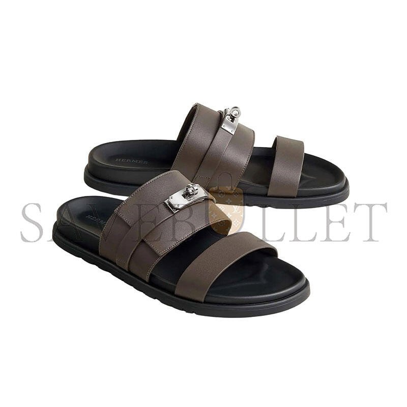 H**me5 jackson sandal in calfskin with palladium plated buckle